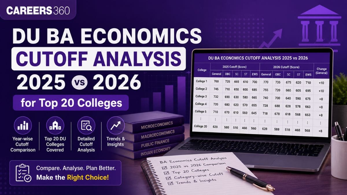 DU BA Economics Cutoff Analysis 2025 vs 2026 for Top 20 colleges